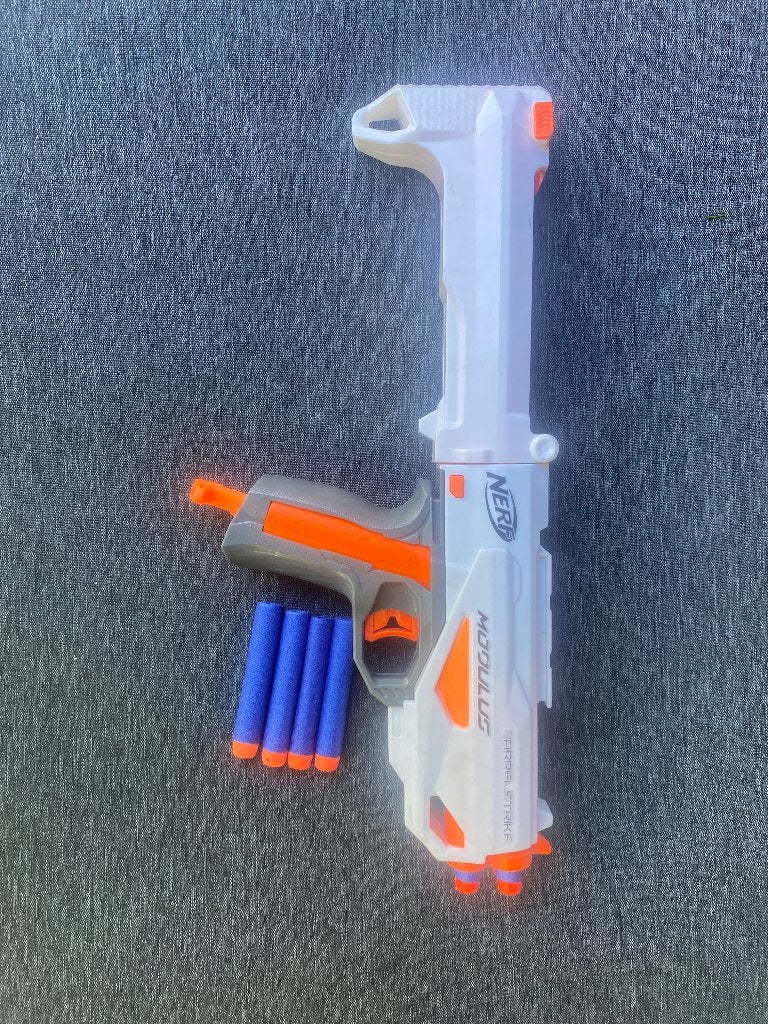 Nerf N-strike Modulus Barrel Strike Blaster moduleerbaar, Ophalen of Verzenden, Zo goed als nieuw