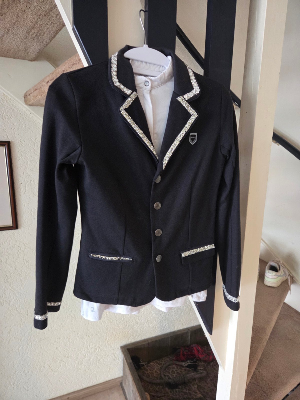 Wedstrijd paardrij-jas met shirt, Zwart, Overige typen, Ophalen of Verzenden, Zo goed als nieuw