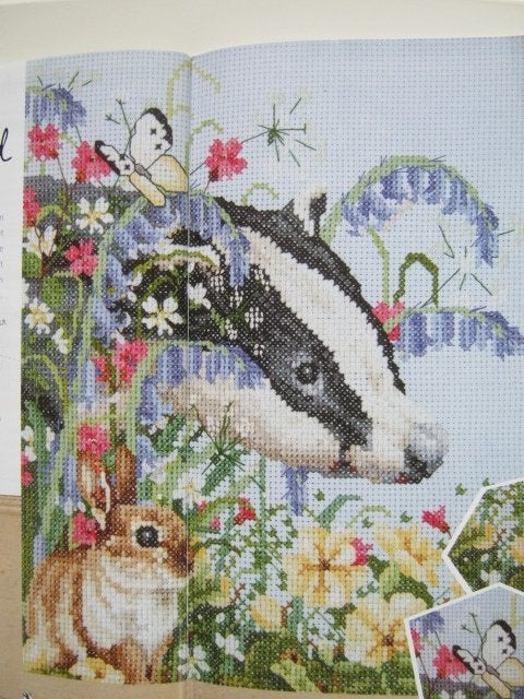 Borduurpatroon  Bosdieren  Das en Konijn  nr 6215, Verzenden, Nieuw, Handborduren, Patroon