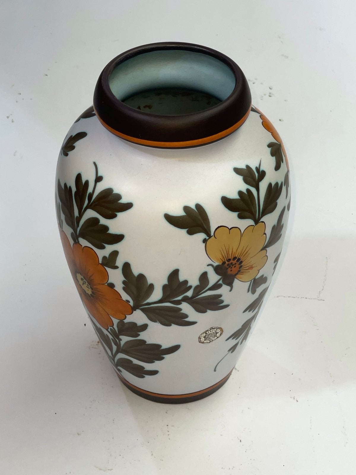 Flora Gouda vaas, handgeschilderd, Marion, Antiek en Kunst, Ophalen