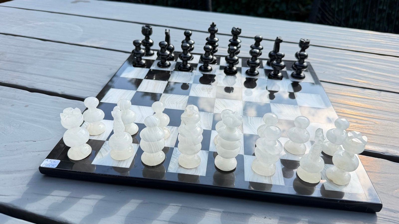 Marmer & Onyx Schaakbord (40x40 cm) – Splinternieuw, Een of twee spelers, Ophalen, Nieuw