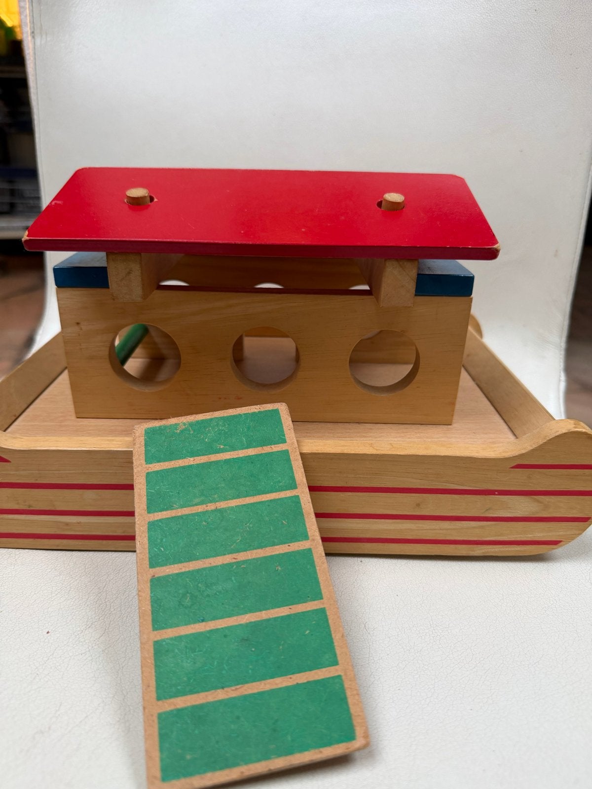 Houten Ark van Noah met Dierenfiguren, Kinderen en Baby's, Ophalen of Verzenden, Gebruikt, Overige typen