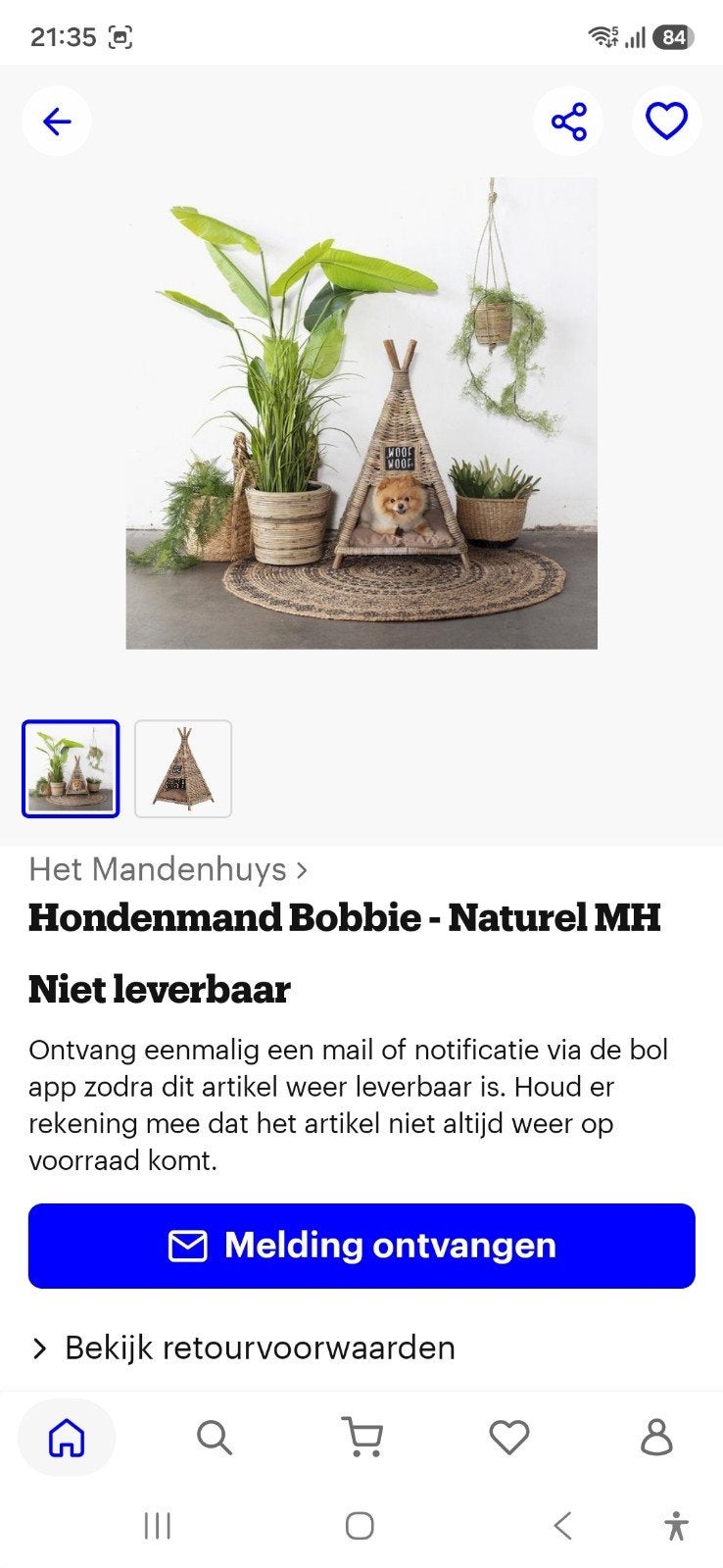 Honden tipi, Dieren en Toebehoren, Ophalen, Zo goed als nieuw