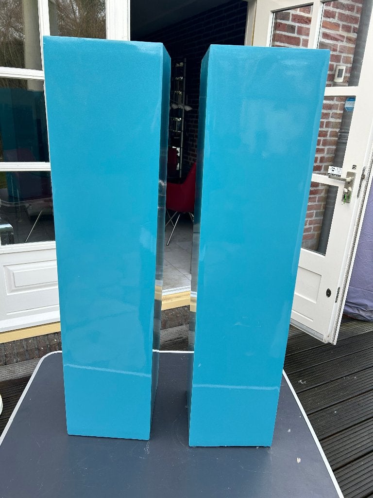 2 Blauwe zuiltjes Art & Vogue by Artstone, 90cm hoog, Ophalen, Zo goed als nieuw