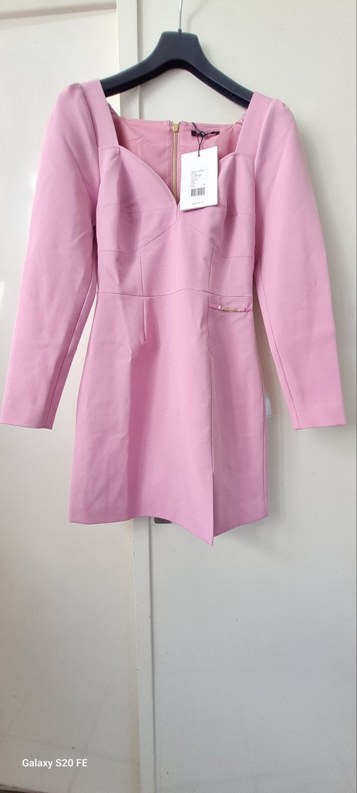 Nikkie Domenica Jurk Roze Maat 34 met Split, Verzenden, Nieuw, Nikkie, Roze