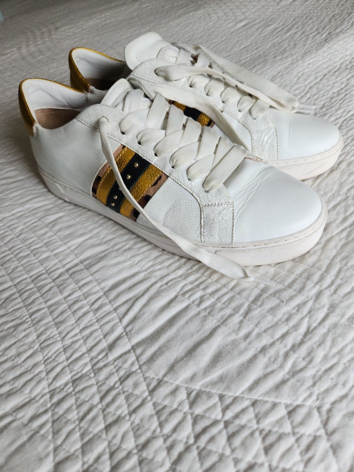 Leuke witte leren Maripe sneakers 43, Kleding | Dames, Wit, Ophalen of Verzenden, Maripe, Sneakers of Gympen