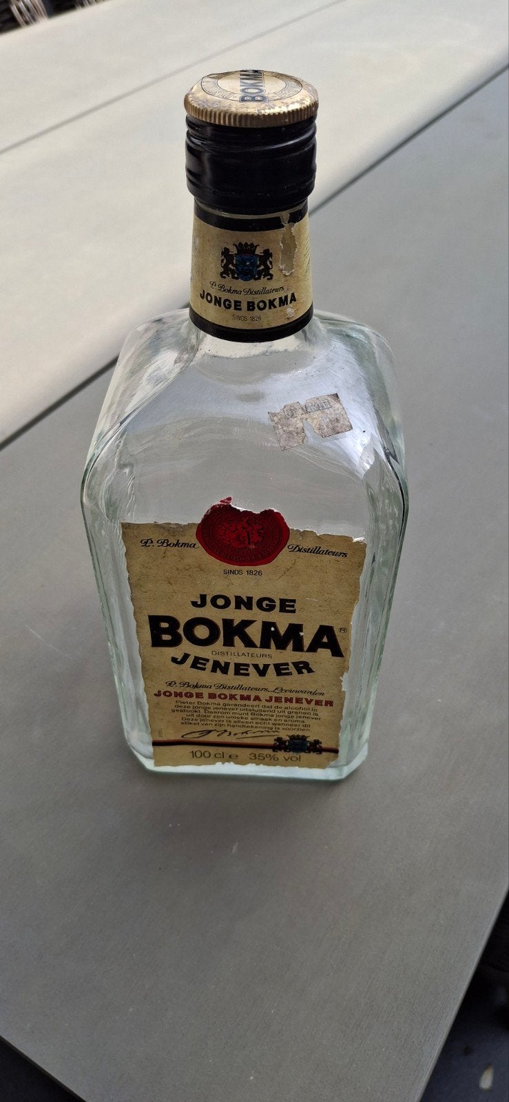 Lege fles Jonge Bokma Jenever 100 cl, Ophalen of Verzenden