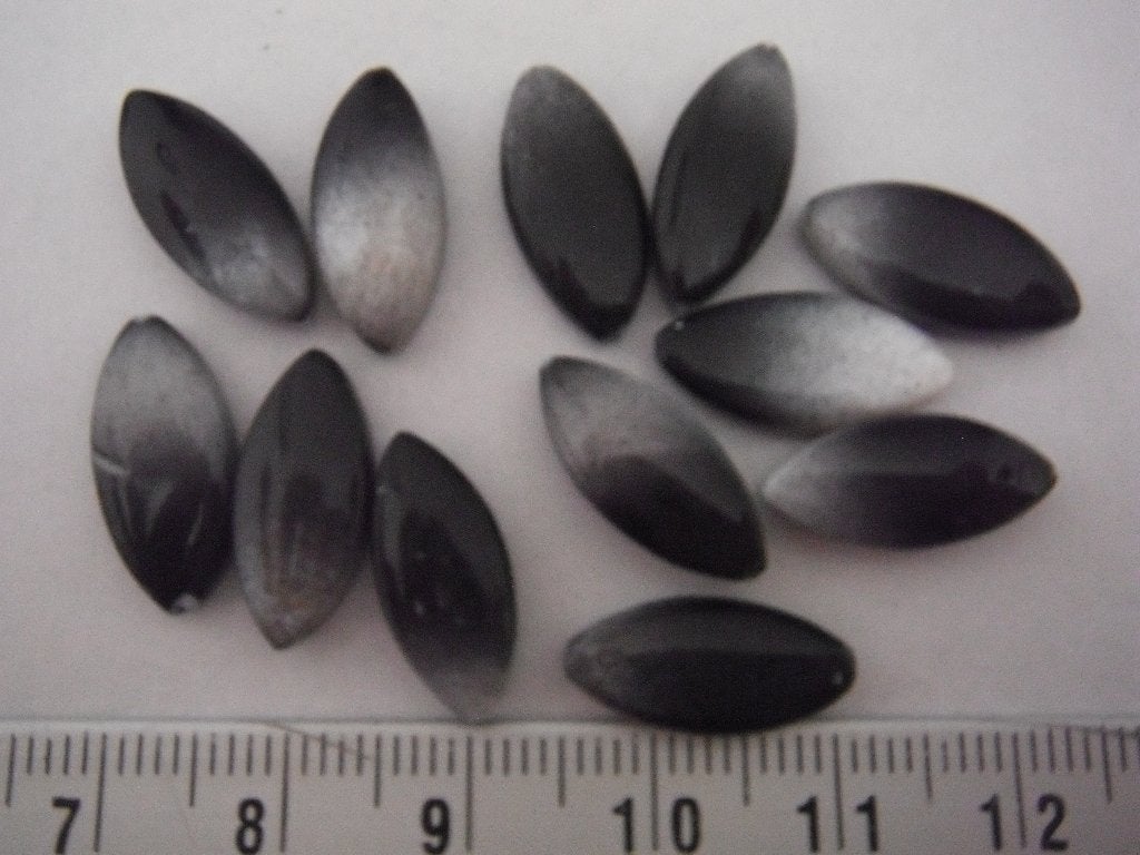 12 schelp kralen zwart / grijs, Hobby en Vrije tijd, Ophalen of Verzenden, Nieuw, Kraal