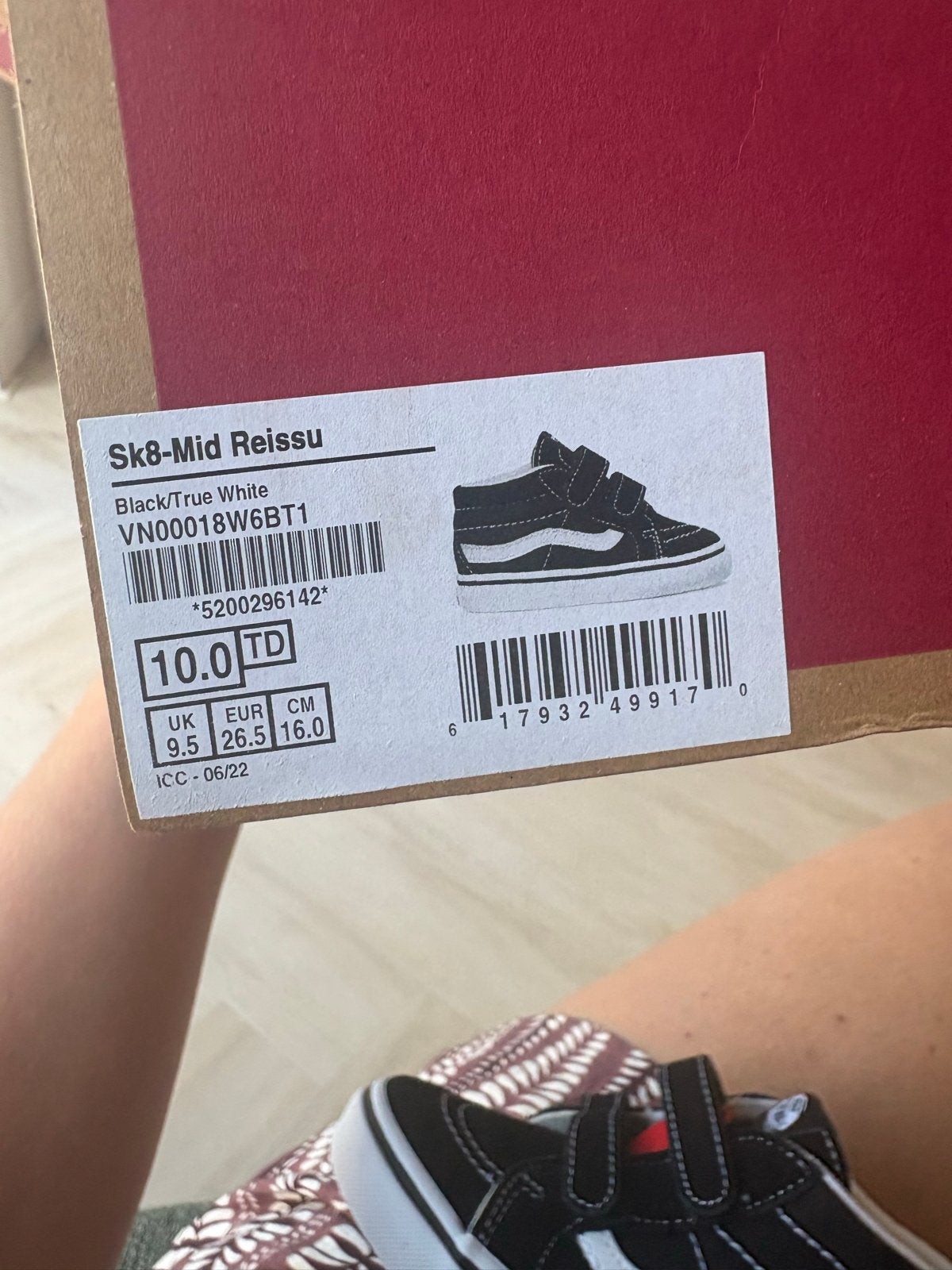 Vans Sk8-Mid Reissue TD Zwart/Wit Klittenband Maat 26.5, Ophalen of Verzenden, Nieuw, Jongen of Meisje, Schoenen