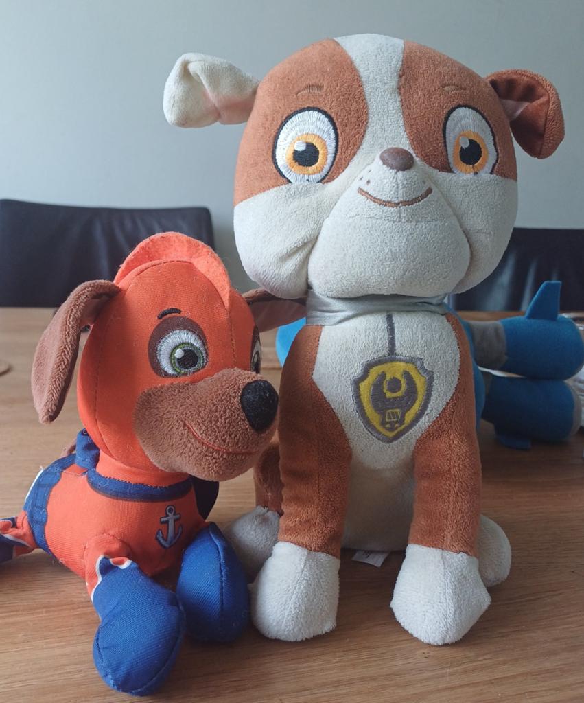 Zuma en Rubble paw patrol knuffel, Ophalen of Verzenden, Hond