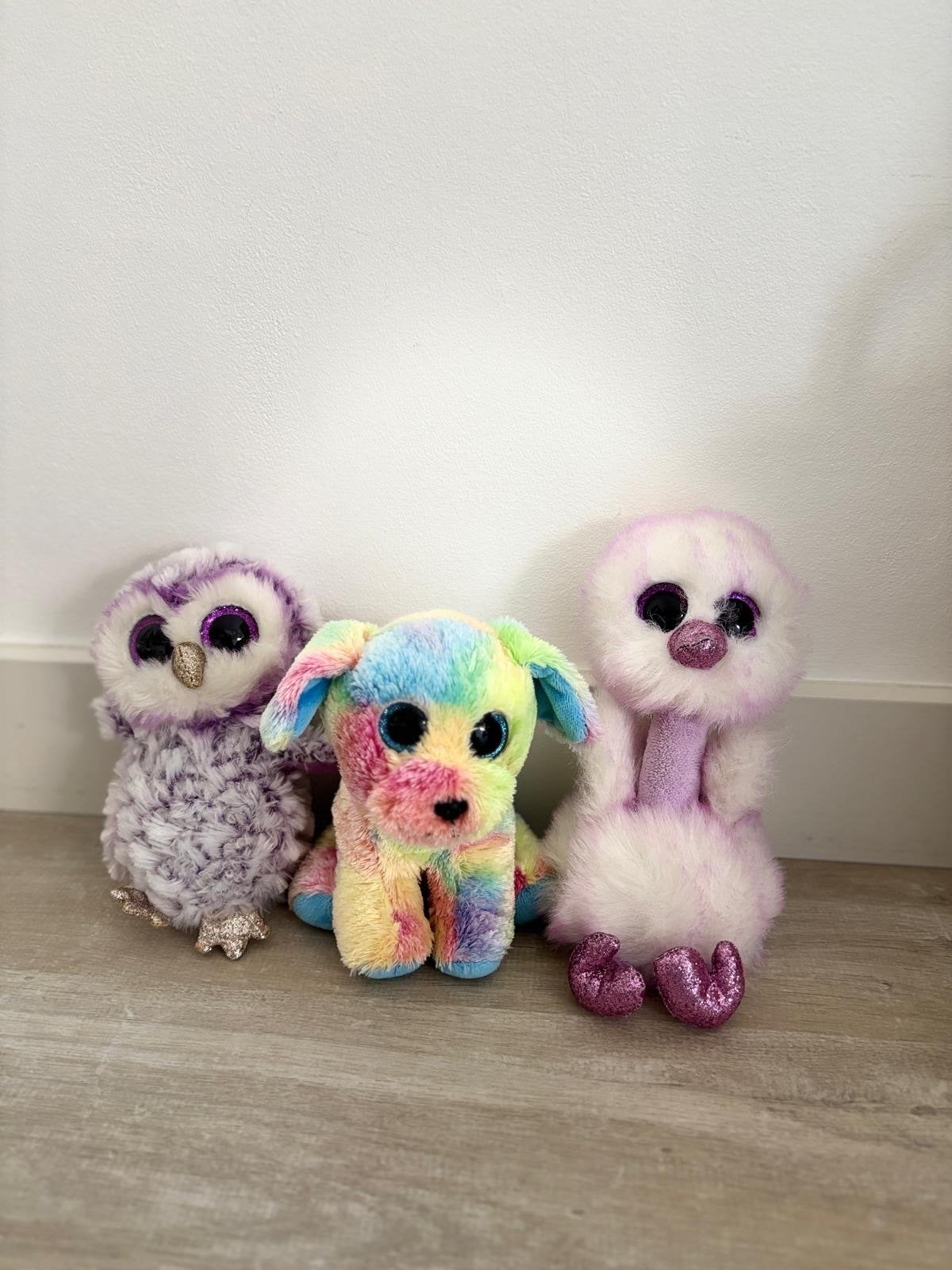 Ty Beanie Boo knuffels - Uil, Hond en Struisvogel, Kinderen en Baby's, Speelgoed | Knuffels en Pluche, Hond, Klein (minder dan 20 cm)