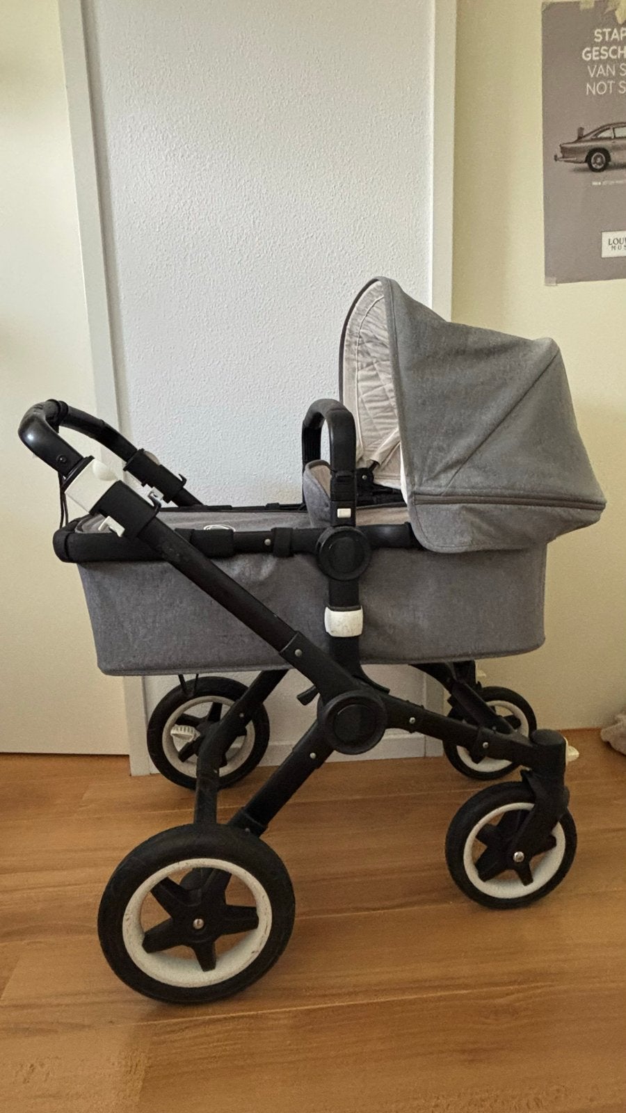 Bugaboo Buffalo kinderwagen met reiswieg - Grijs, Ophalen, Bugaboo, Zo goed als nieuw, Combiwagen