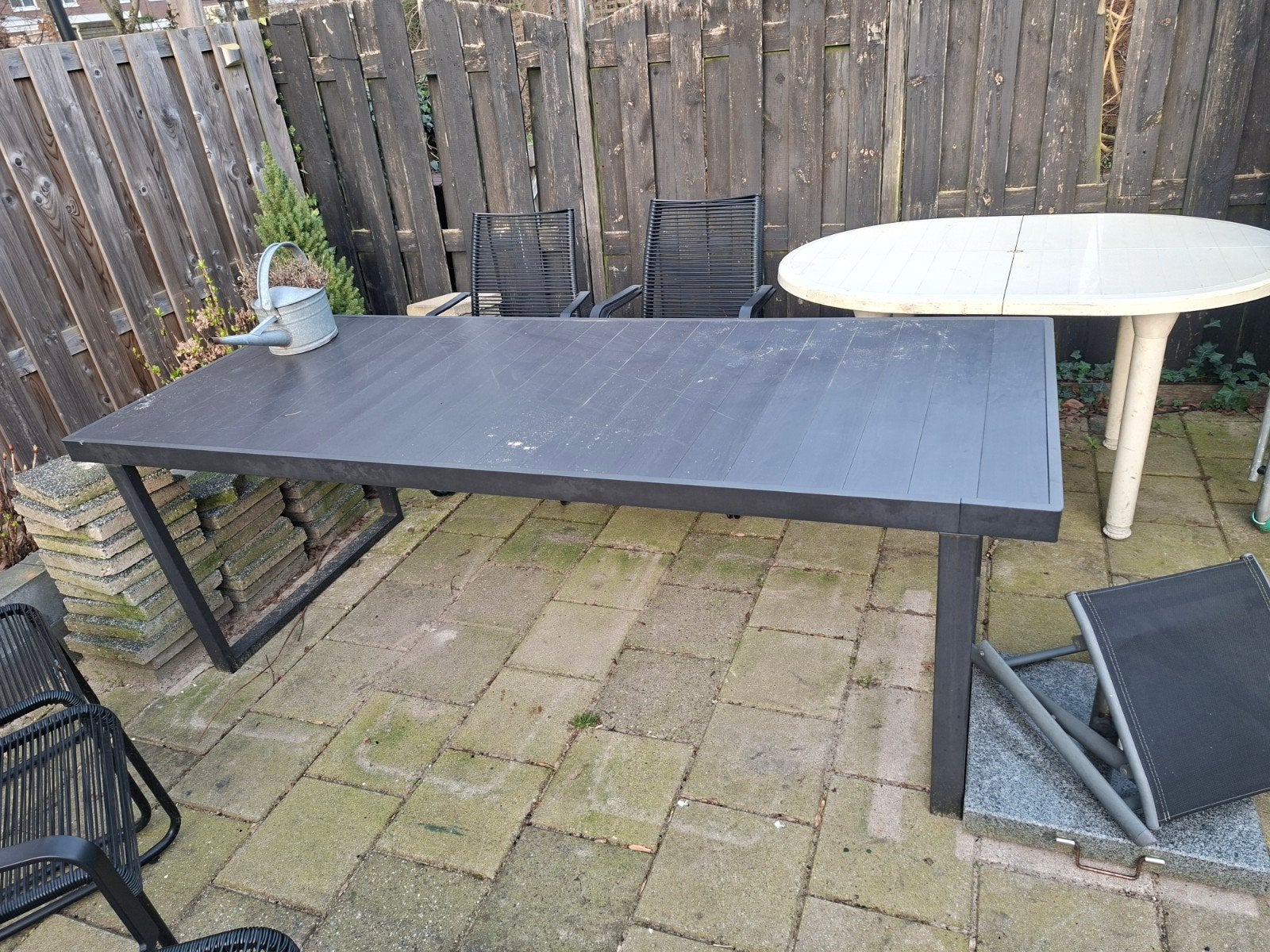 Tuintafel 125cm - Makkelijk te reinigen blad, Tuin en Terras, Ophalen, Gebruikt, Rechthoekig, Overige materialen