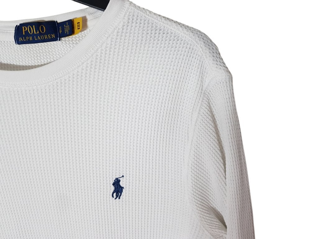 Mooie witte RALPH LAUREN wafeltjes trui maat S., Verzenden, Wit, Maat 46 (S) of kleiner, Polo Ralph Lauren