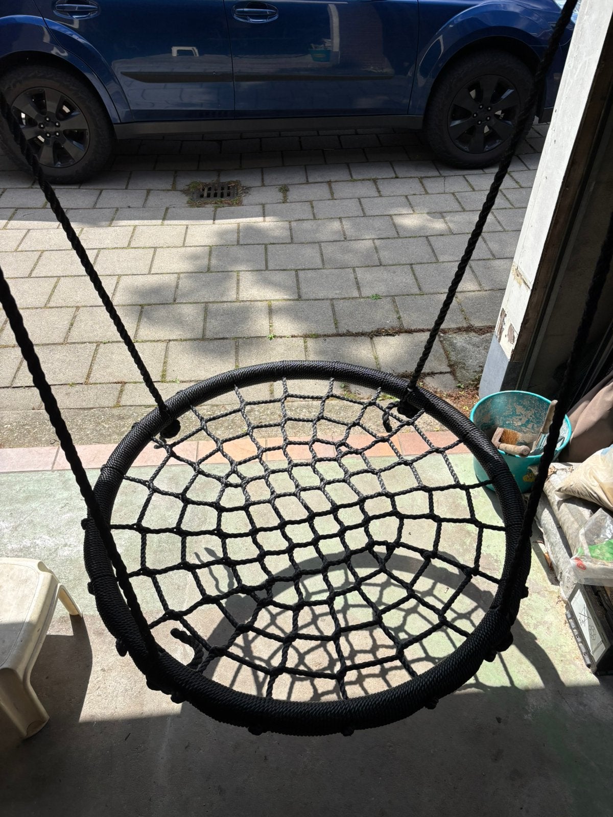 Nest schommel met douglas aanbouw palen, Ophalen, Zo goed als nieuw, Schommel