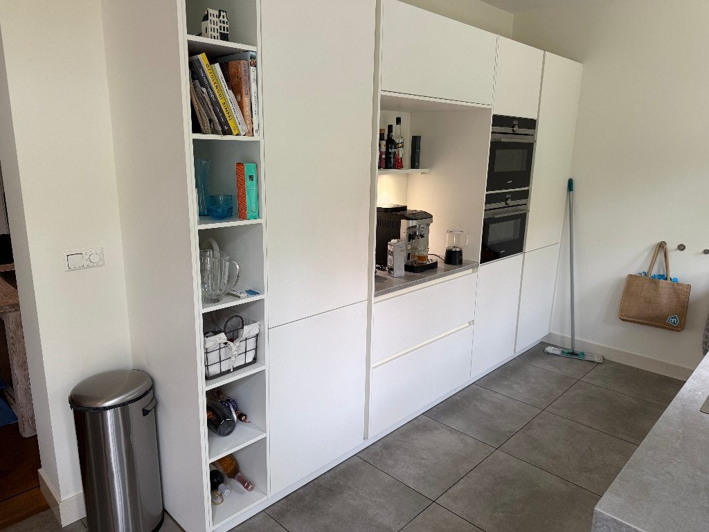Luxe mat witte dubbelwandige keuken Gaggenau GEDEMONTEERD, Wit, Overige typen, Ophalen of Verzenden, Zo goed als nieuw