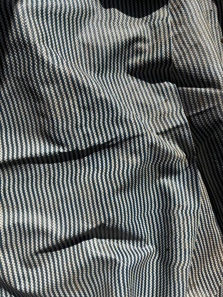 Tenttapijt 400 x 280 grijs/blauw, Caravans en Kamperen, Kampeeraccessoires, Ophalen of Verzenden, Gebruikt