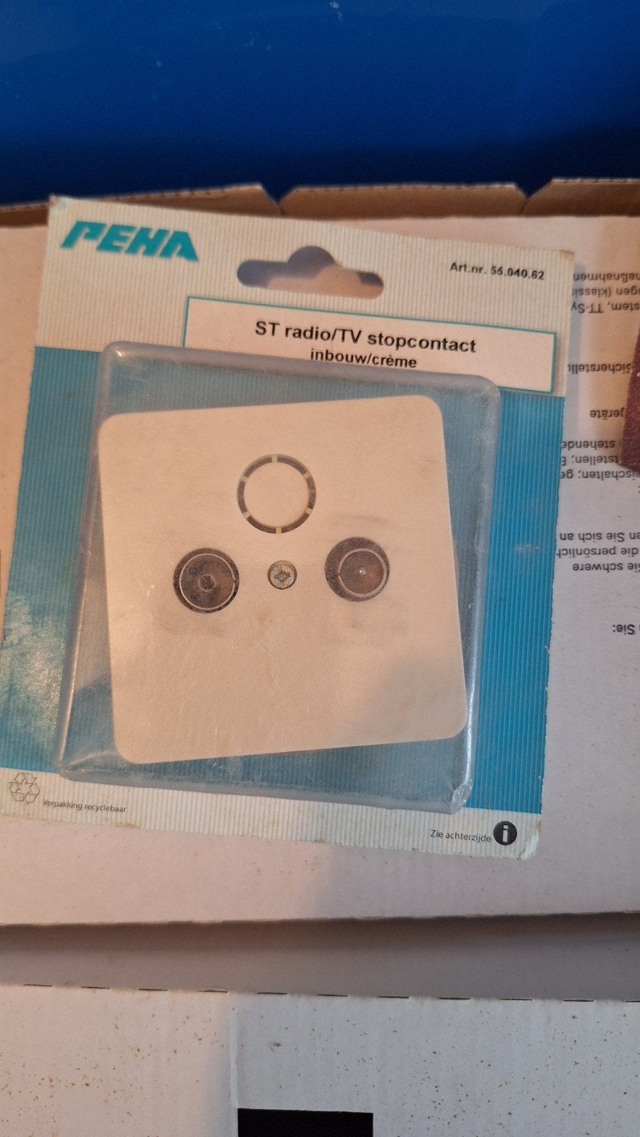 Pena ST radio/TV stopcontact inbouw/crème, Ophalen, Nieuw, Minder dan 2 meter, Tv-kabel