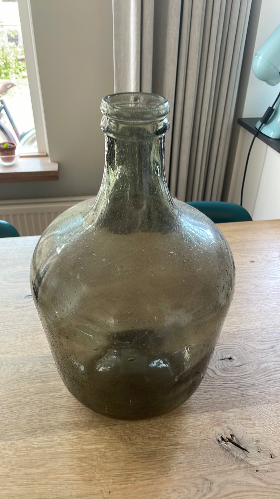 Grote fles/Vaas, groen, 28x42cm, Huis en Inrichting, Woonaccessoires | Vazen, Ophalen, Zo goed als nieuw, Groen
