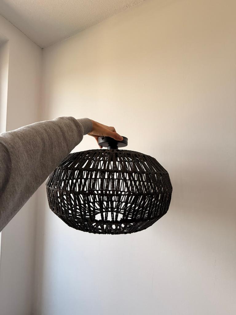 Zwarte plafondlamp, Ophalen, Zo goed als nieuw, Overige materialen