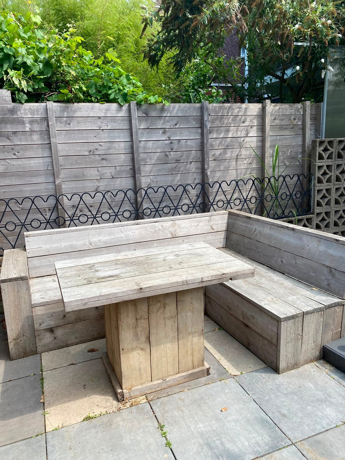 Buitenbank gratis af te halen, Tuin en Terras, Ophalen, 5 zitplaatsen, Gebruikt, Steigerhout