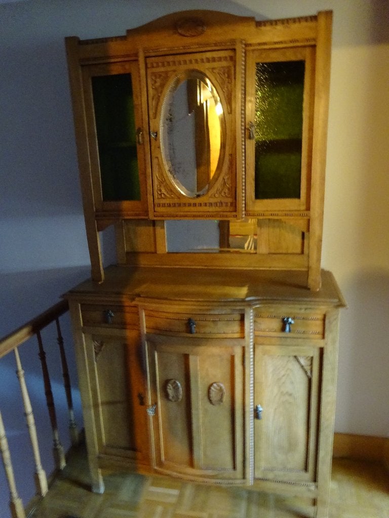Oude kast met spiegel, Ophalen, Gebruikt, 100 tot 150 cm, 50 tot 100 cm