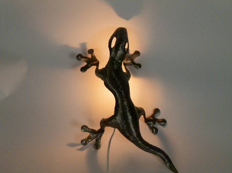 Aparte wandlamp van metaal, Bruin, Zo goed als nieuw, Metaal, E27 (groot)