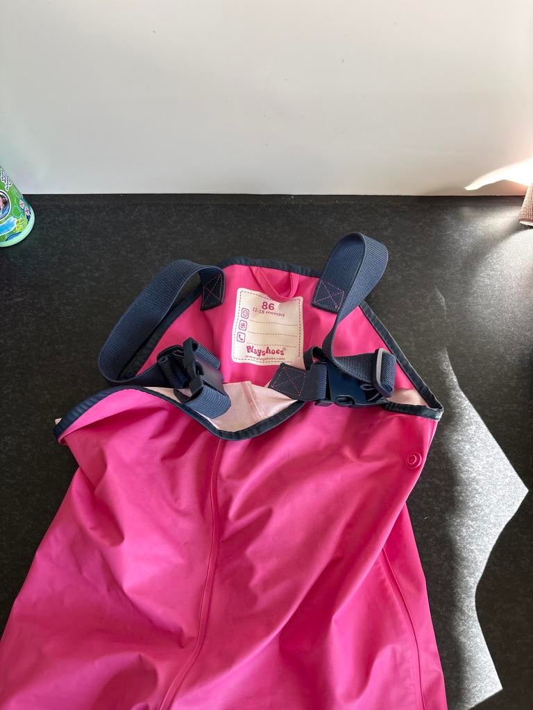 Roze Playshoes regenbroek - Maat 86, Ophalen, Zo goed als nieuw, Regenbroek, Kinderen