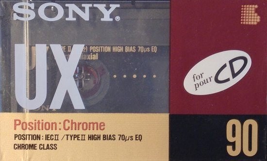 Sony UX 90 Chrome Cassettebandje - Onbespeeld, Cd's en Dvd's, Cassettebandjes, Overige genres, 1 bandje, Ophalen of Verzenden