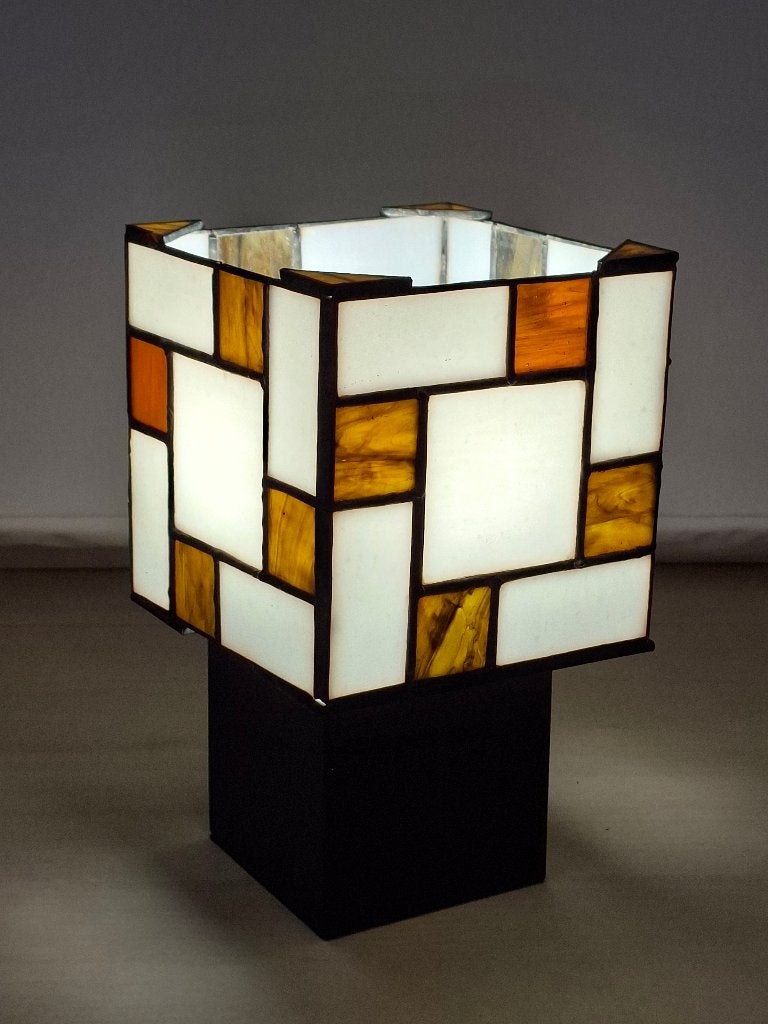 TAFELLAMP TIFFANY MONDRIAAN, Huis en Inrichting, Met schakelaar, Meerkleurig, Nieuw, 21 cm