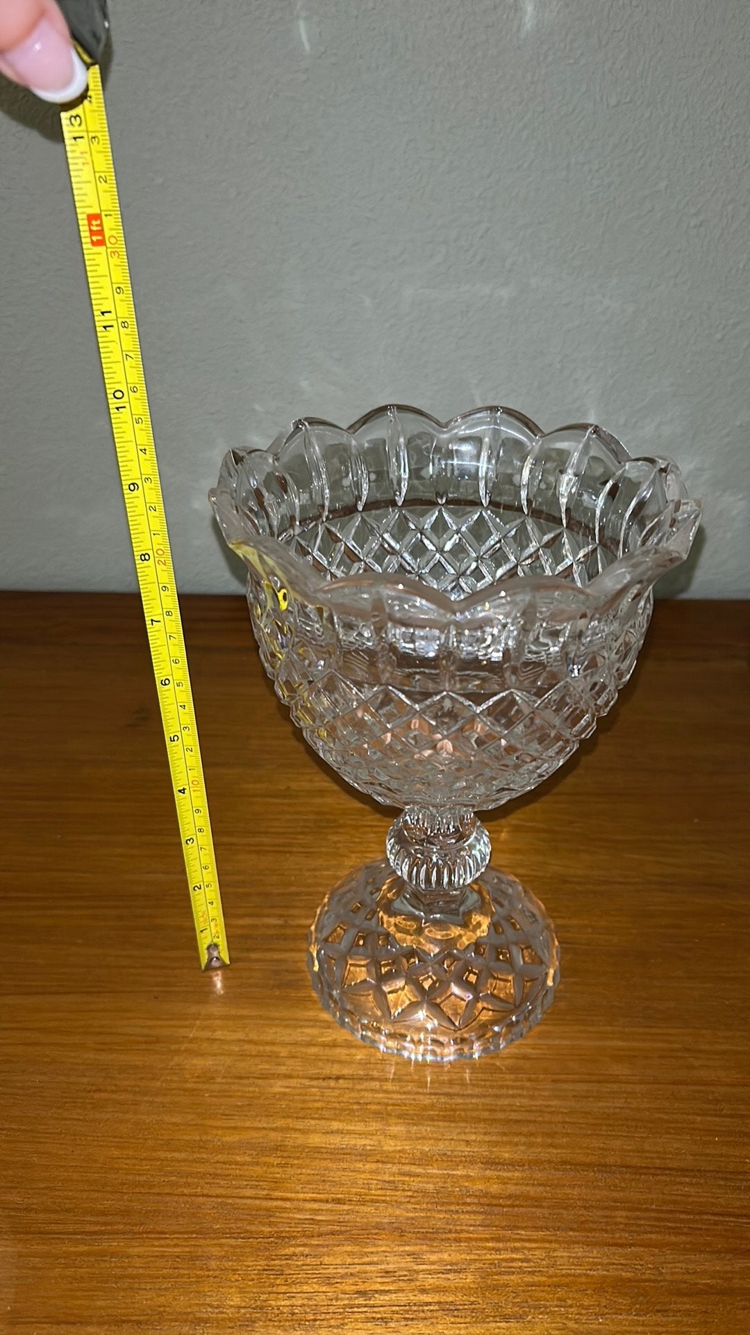 Vintage Anchor Hocking Wexford glazen schaal op voet, Verzenden