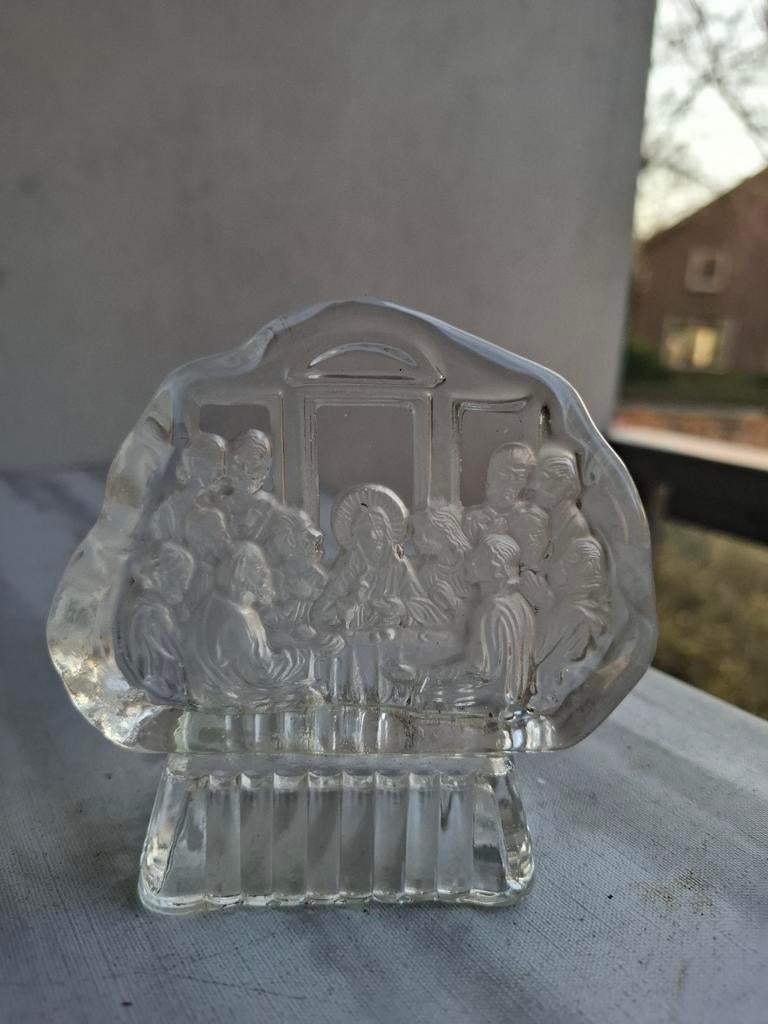 Glazen beeldje 'Het Laatste Avondmaal', Ophalen of Verzenden, Zo goed als nieuw, Beeld(je)
