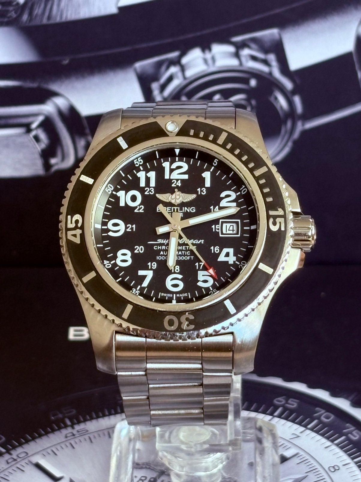 Breitling SuperOcean 2 44mm Topstaat, Ophalen, Zo goed als nieuw, Staal, Breitling