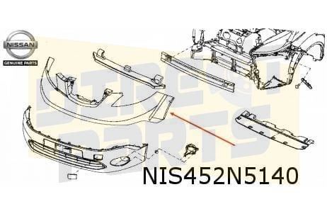 Nissan e-NV200 (7/14-) voorbumper boven (te spuiten) Origine, Auto-onderdelen, -, -, Nieuw, Bumper