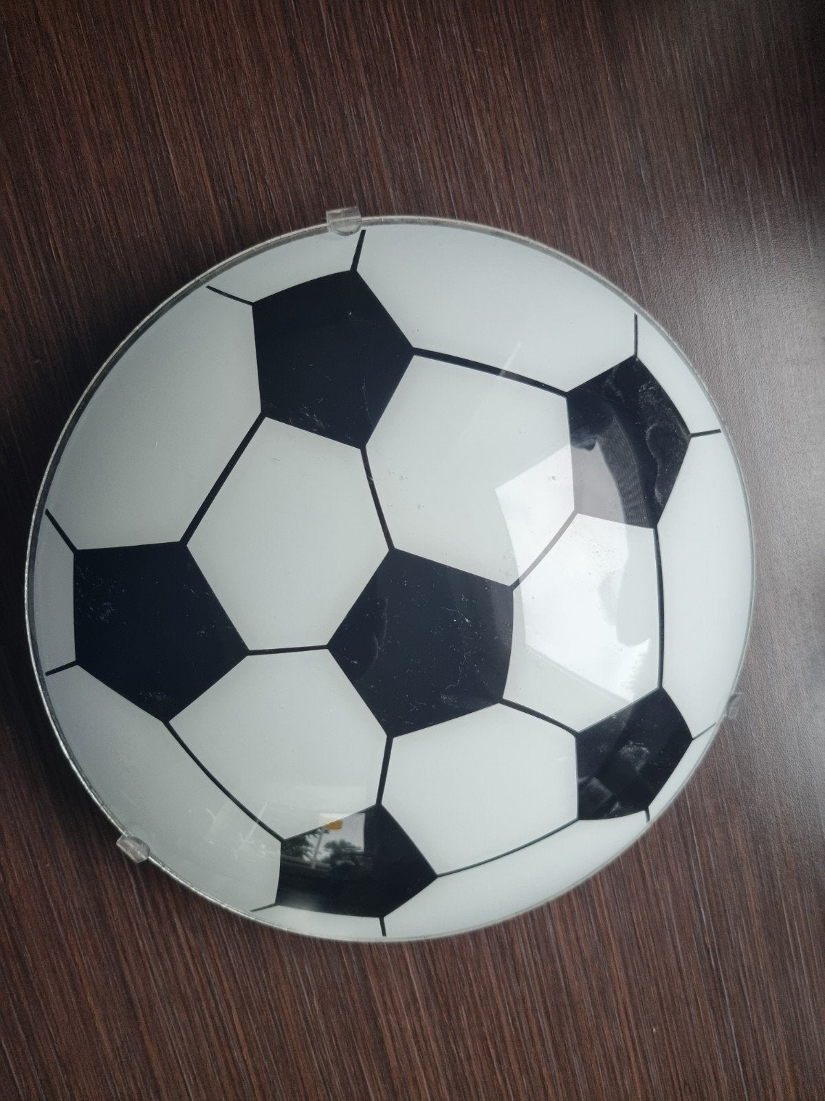 Plafonnière voetbal, Ophalen, Zo goed als nieuw, Glas, Plafondlamp