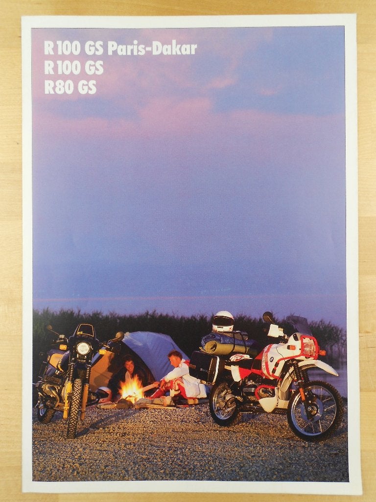 BMW R100 R80 GS Paris Dakar Brochure 1988 Motorfiets Folder, Ophalen of Verzenden, BMW
