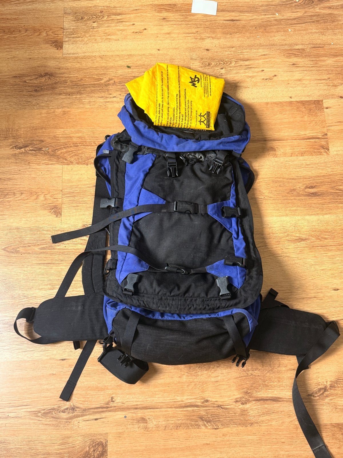 Vintage Fairydown Rugzak - Blauw/Zwart Trekking Backpack, Overige merken, 40 cm of meer, Gebruikt, Ophalen of Verzenden