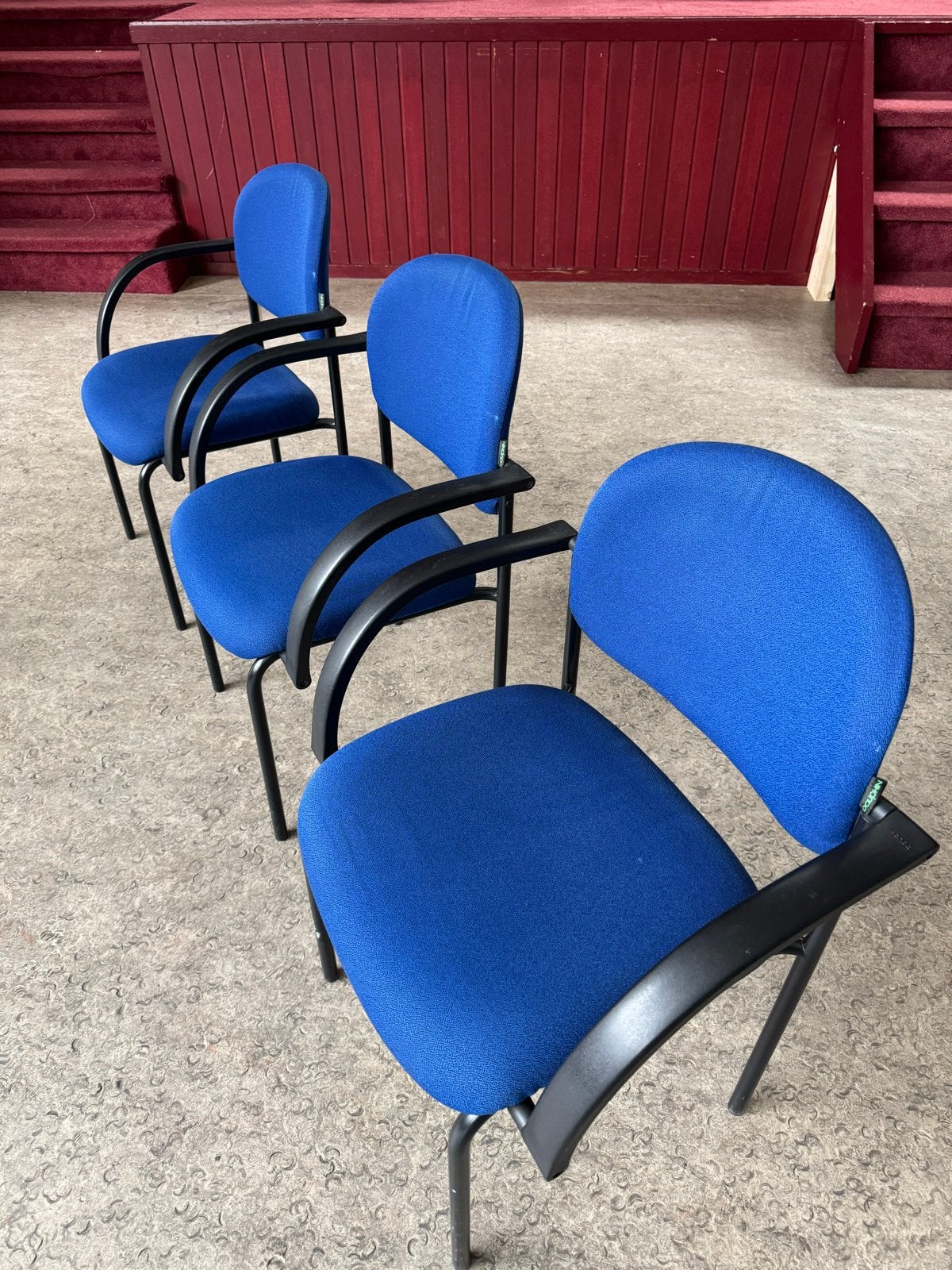 3 Dauphin vergaderstoelen, blauw, Ophalen, Gebruikt, Drie, Blauw
