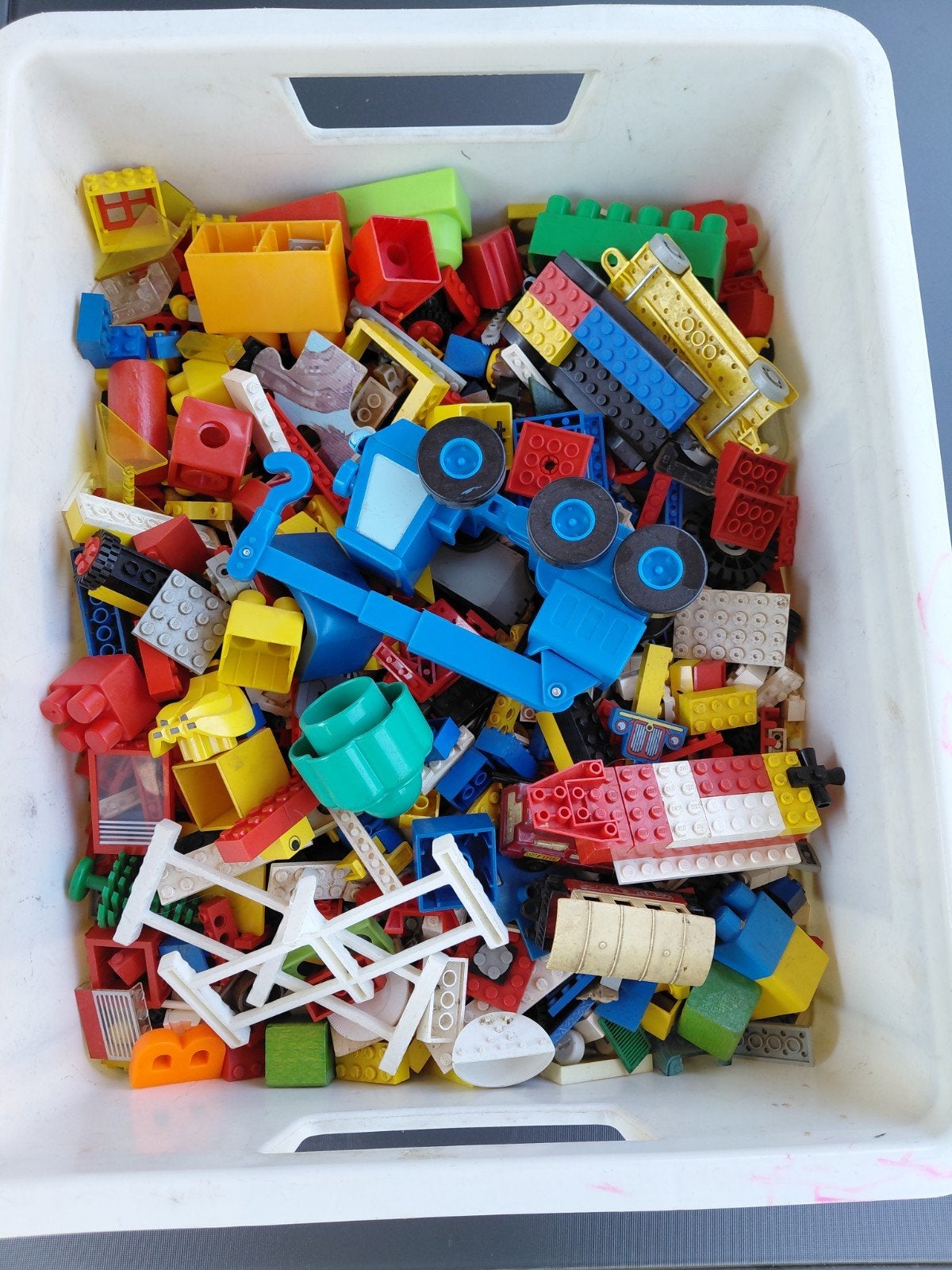 Doos vol diverse losse LEGO stenen, Ophalen, Gebruikt, Inclusief extra onderdelen, Lego