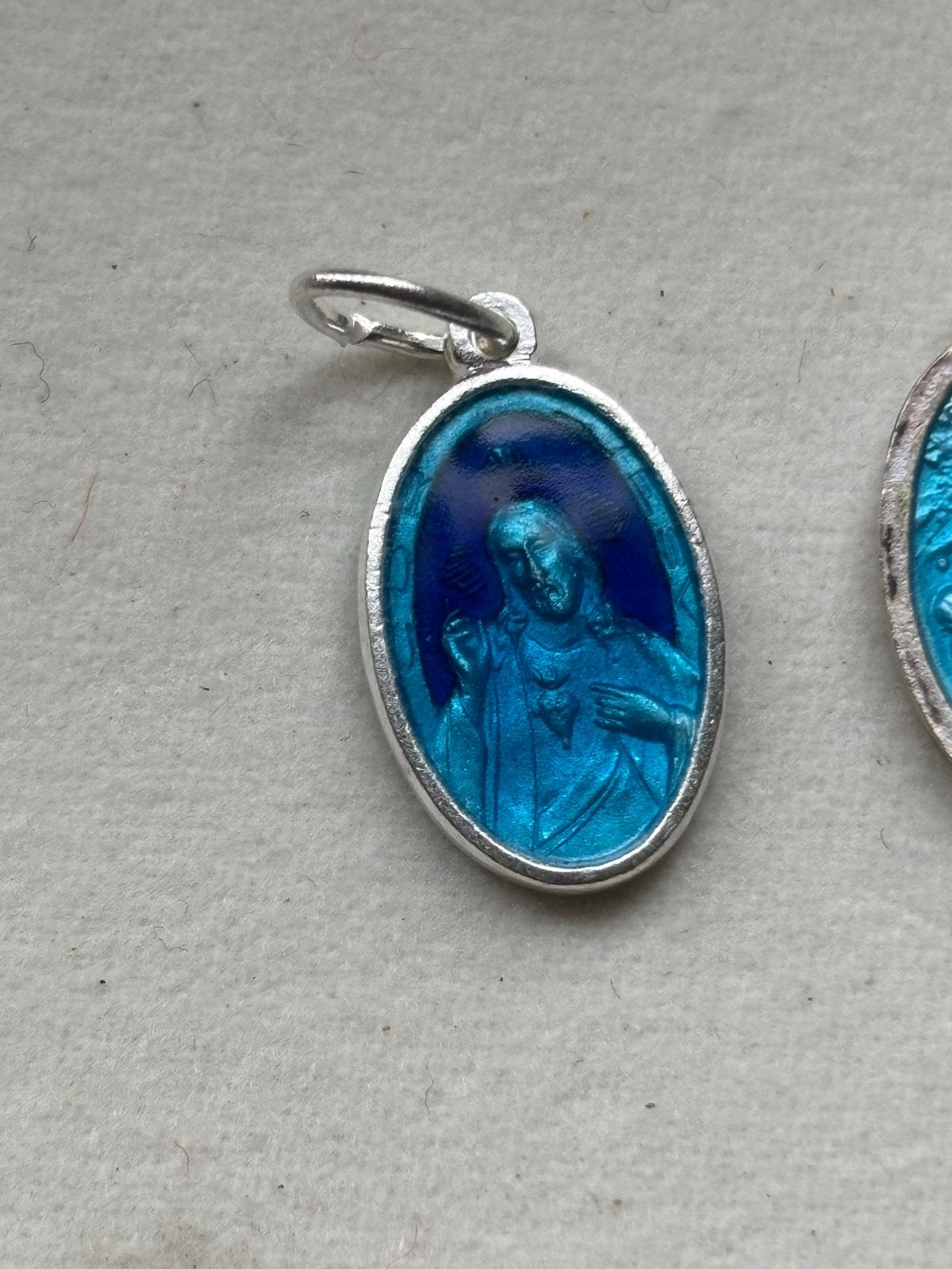 Dubbelzijdige Geëmailleerde Medaille - Religieus Hanger, Ophalen of Verzenden