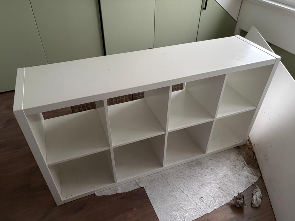 IKEA Kallax vakkenkast wit (8 vakken), Ophalen, Met plank(en), Gebruikt, 100 tot 150 cm