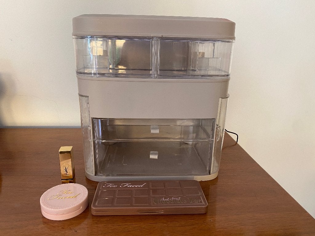 Organizer voor make-up parfum en sieraden met verlichting, Ophalen, Beige, Hardcase, Zo goed als nieuw