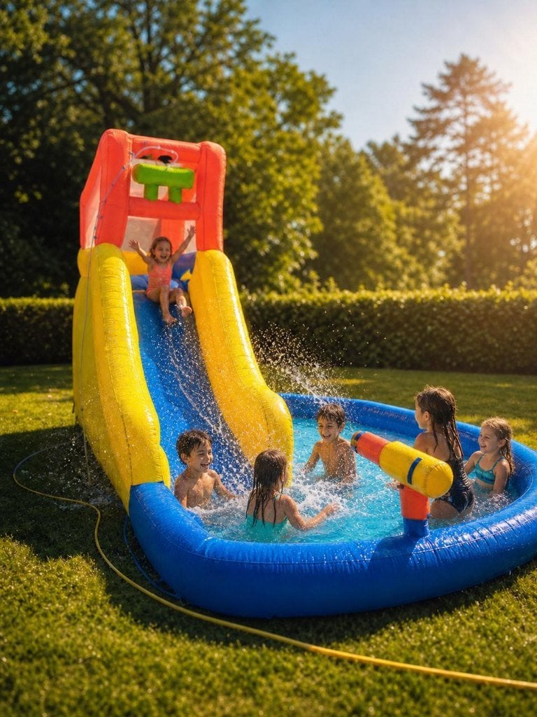 Te huur water springkussen, Ophalen, Zo goed als nieuw