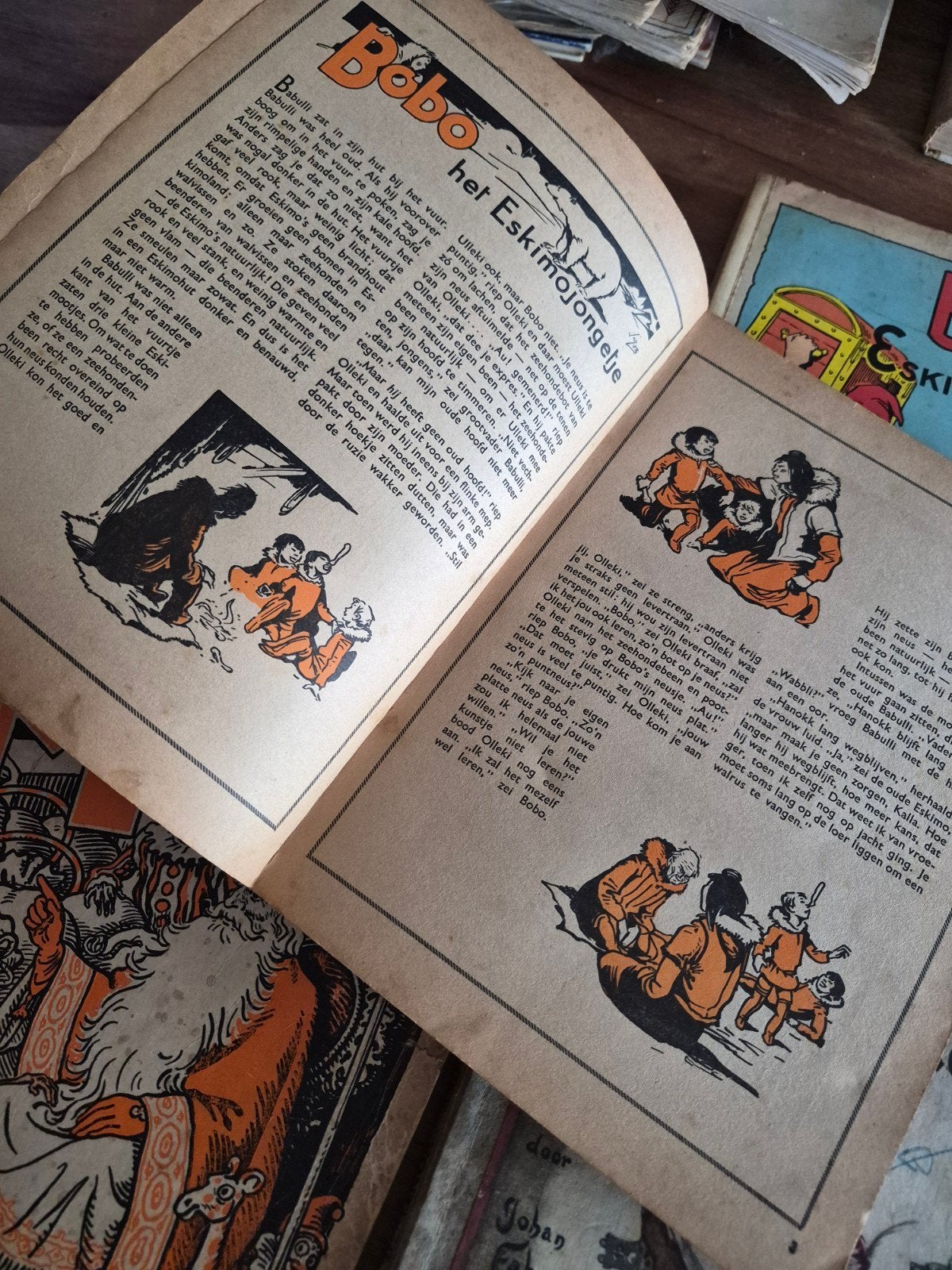 4 Vintage kinderboeken: Bobo, Monki en Bartje Kokliko, Meerdere stripboeken, Ophalen of Verzenden, Gelezen, Johan Fabricius