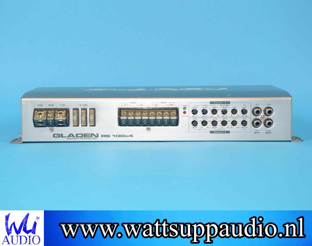 Gladen RC100C4 4 kanaals versterker, Auto diversen, Gebruikt, Hifi-Focus, Aalsmeerderweg 173 1432 CL, Aalsmeer, Ophalen of Verzenden