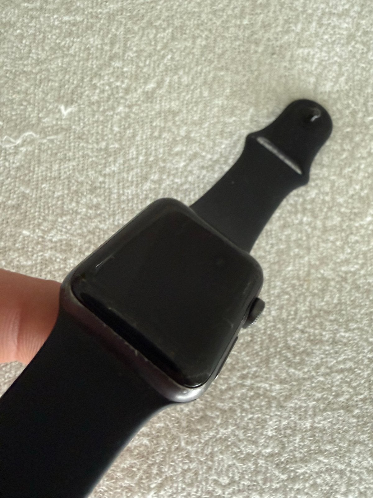 Apple Watch Series 3, 38mm aluminium, goede conditie, Ophalen, Gebruikt, Zwart, IOS