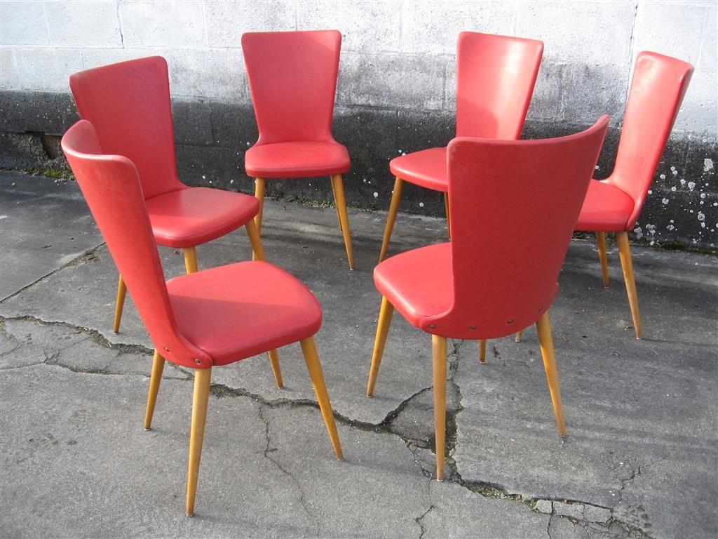 Stoelen '60s ( Retro/Vintage/Design ), Gebruikt, Vintage, Vijf, Zes of meer stoelen, Rood