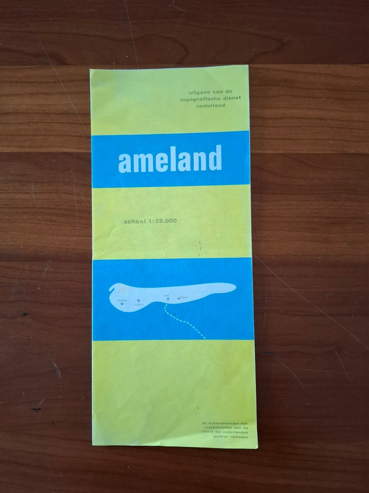 Ameland kaart schaal 1:25.000 - Topografische Dienst, Ophalen of Verzenden, Zo goed als nieuw, Nederland, Landkaart
