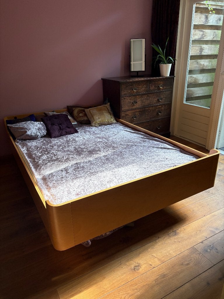 Bed, Ophalen, Twijfelaar, 160 cm, Hout