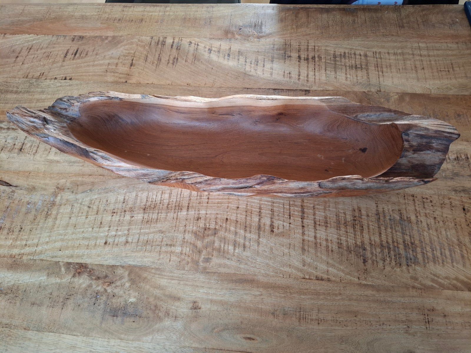 Decoratieve Houten Schaal - 77x22cm, Ophalen, Gebruikt, Schaal, Overige vormen